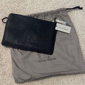 Alexis Bittar Black Textured Clutch